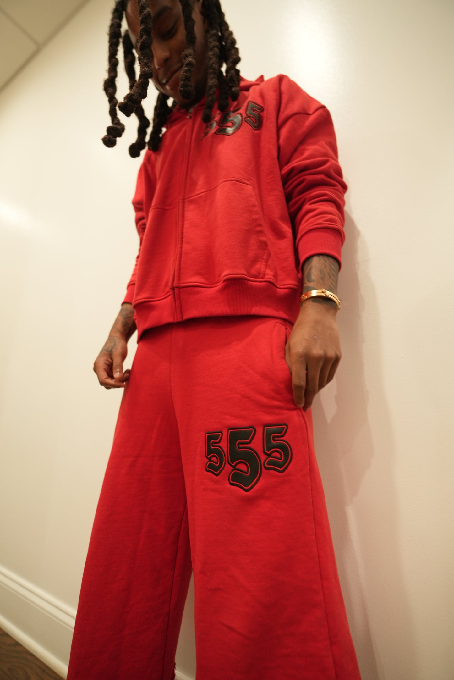 Red 555 shorts
