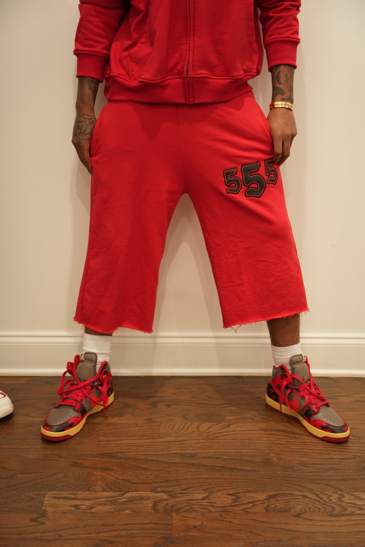 Red 555 shorts